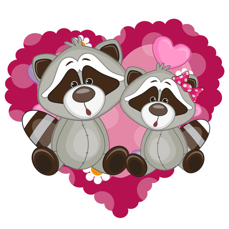 Two Raccoons on a background of heart
のイラスト素材