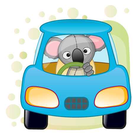 Cute Koala is sitting in a car
のイラスト素材