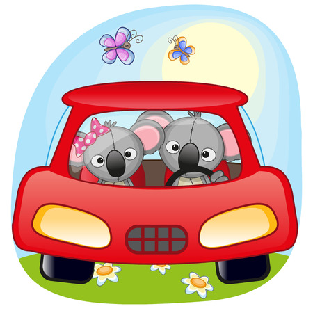 Two Koalas is sitting in a car
のイラスト素材