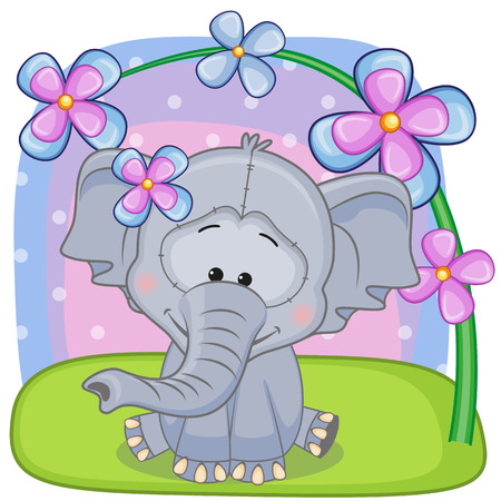 Greeting card Elephant with flowers
のイラスト素材