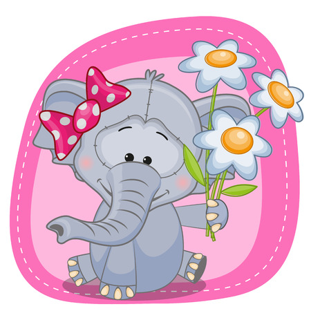 Greeting card Elephant with flowers
のイラスト素材