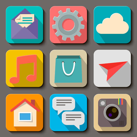 Flat icon set for Web and Mobile App
のイラスト素材