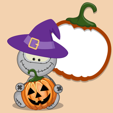 Halloween illustration of Cartoon Monster with pumpkin
のイラスト素材
