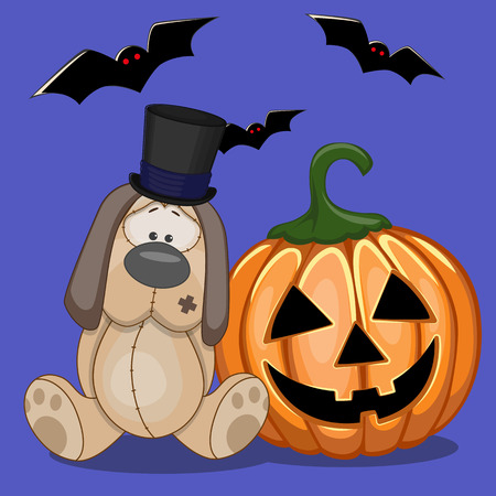 Halloween illustration of Cartoon Dog with pumpkin
のイラスト素材