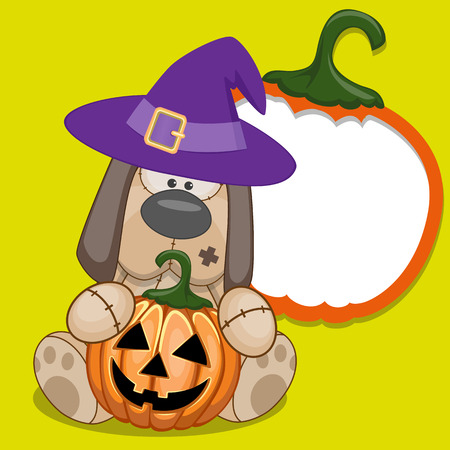 Halloween illustration of Cartoon Dog with pumpkin
のイラスト素材