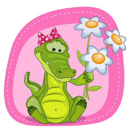 Greeting card Crocodile with flowers
のイラスト素材