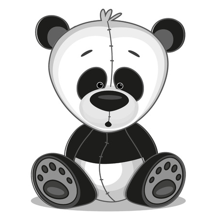 Cute Panda isolated on a white backgroundのイラスト素材