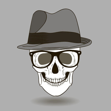 Fashion illustration of skull manのイラスト素材