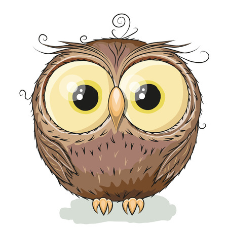 Cute Owl isolated on a white backgroundのイラスト素材