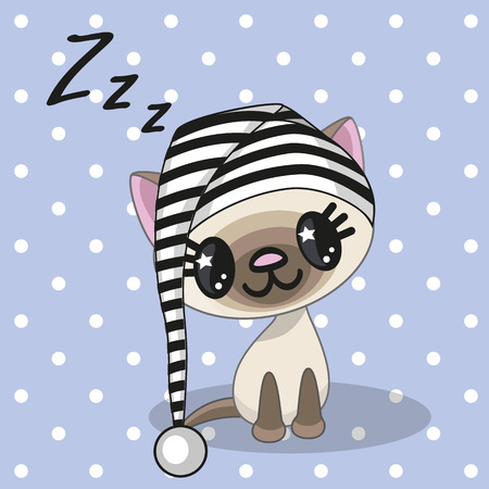 Sleeping Cat in a capのイラスト素材