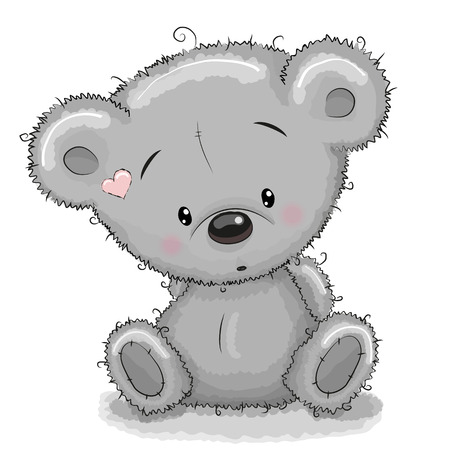 Cute Cartoon Teddy Bear isolated on a white backgroundのイラスト素材
