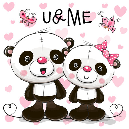Cute cartoon panda.のイラスト素材