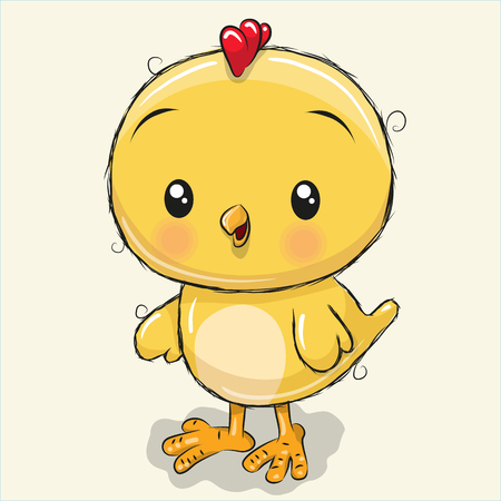 Ð¡ute Cartoon chick isolated on a white backgroundのイラスト素材