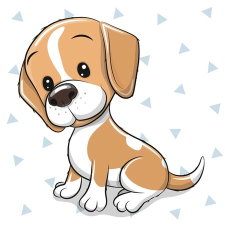 Cute cartoon Dog beagle on a white backgroundのイラスト素材