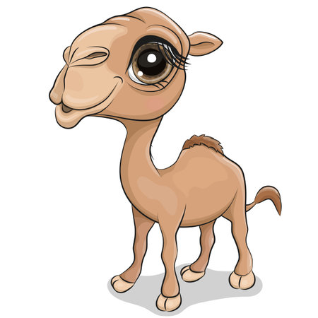 Cute cartoon camel isolated on white backgroundのイラスト素材