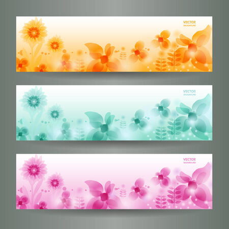Abstract Flower Vector Background   Brochure Template   Banner  eps 10のイラスト素材