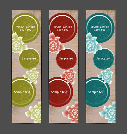 Vertical Floral Banner   Bookmark   background  eps 10のイラスト素材