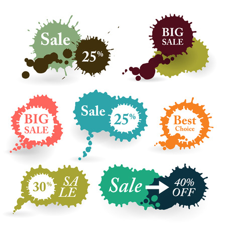 Business Colorful Vector Splashes Labels.のイラスト素材