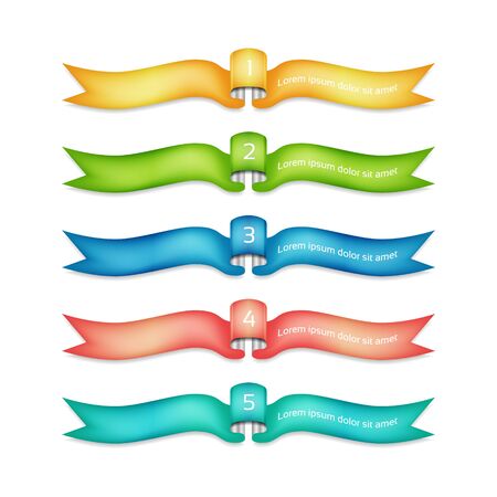 Set of ribbons. Infographic design. Numbered banners.のイラスト素材