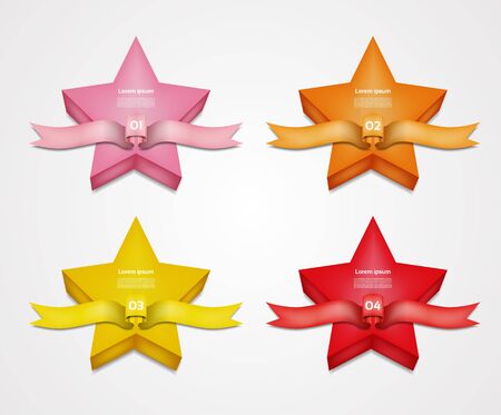 star for infographic. Business concept with 4 options, parts, steps or processes. Can be used for workflow layout, diagram, number options, web design. Data visualization.のイラスト素材