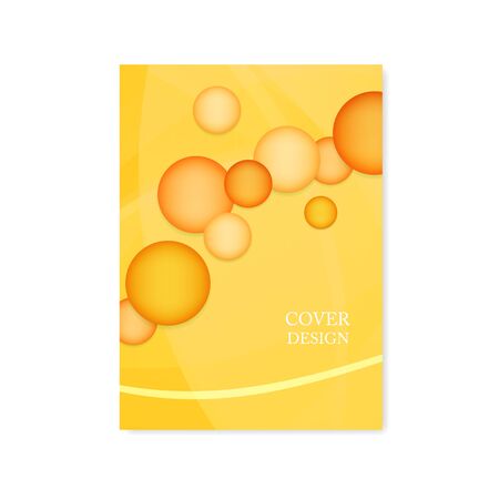 Brochure template layout, cover design annual report, magazine, flyer or booklet in A4 with orange circles . Vector Illustration.のイラスト素材