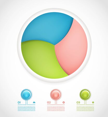 Vector infographic design template. Business concept with 3 options, parts, steps or processes. Can be used for workflow layout, diagram, number options, web design. Data visualization.のイラスト素材