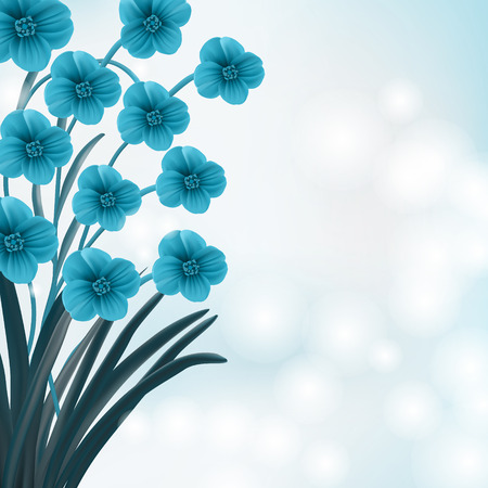 Blue floral backgroundのイラスト素材