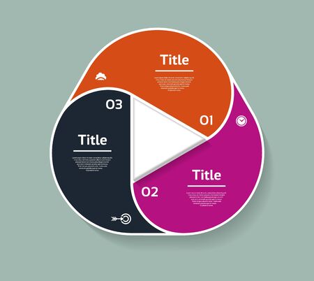 Vector circle infographic. Template for diagram, graph, presentation and chart. Business concept with three options, parts, steps or processes. Abstract backgroundのイラスト素材