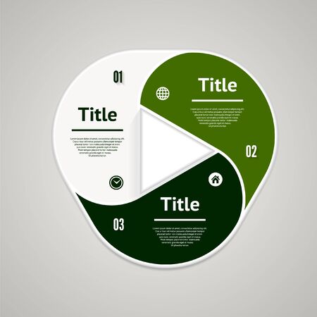 Vector circle infographic. Template for diagram, graph, presentation and chart. Business concept with three options, parts, steps or processes. Abstract backgroundのイラスト素材