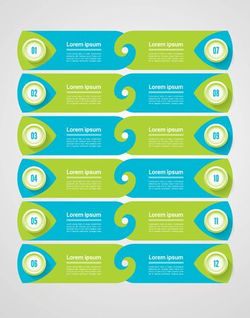 progress background. Template for diagram, graph, presentation and chart. Business concept with 12 options, parts, steps or processes. Abstract background.のイラスト素材