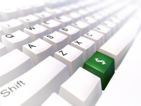 keyboard on white backgroundの写真素材