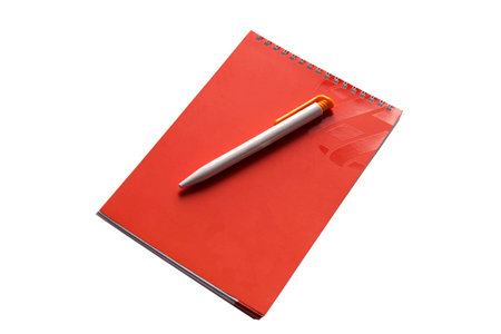 isolated on white notebook and penの写真素材