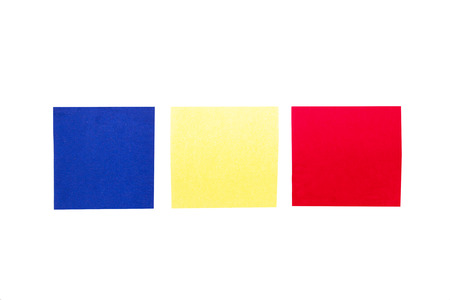 colored paper isolated on whiteの写真素材