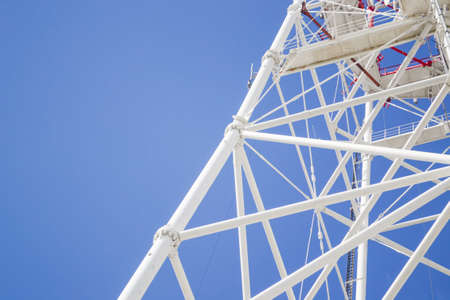 Facility with pipes antenna, architectureの写真素材