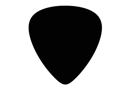 Guitar pick clip art. Black guitar pick silhouette on a white background. Vector illustration design.のイラスト素材
