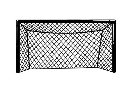 Football net clip art. This image shows a football goal net with a rectangular frame and crisscrossing net pattern. Vector illustration design.のイラスト素材