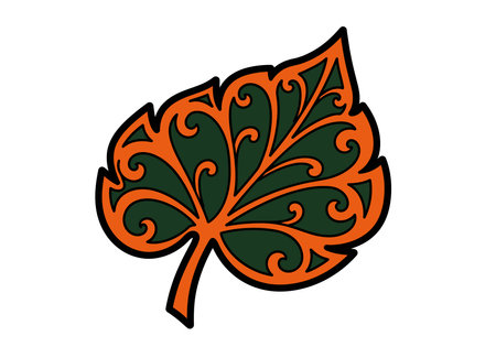 Creative leaf art clip. This image shows an artistic, abstract leaf design with vibrant colors and intricate patterns. Vector illustration design.のイラスト素材