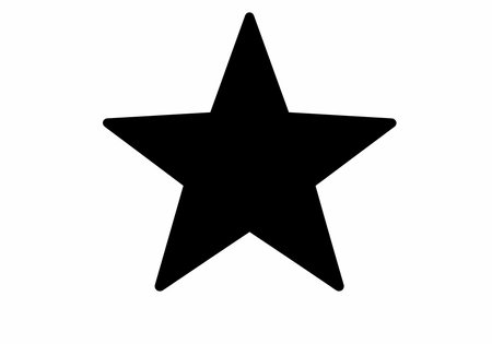 Black star clip art. This image shows a black, five-pointed star on a white background. Vector...