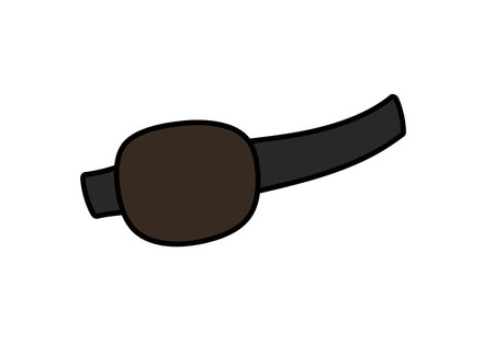 Clip art eye patch. Black eye patch with a dark strap. Vector illustration design.のイラスト素材