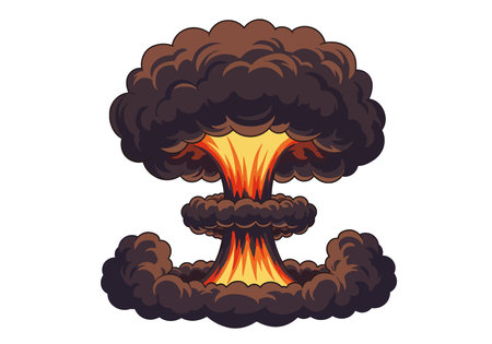 Clipart mushroom cloud. Explosion, nuclear, atomic, bomb, blast, detonation. Vector illustration...