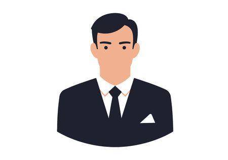 businessman avatar character on white background vector illustration eps 10.のイラスト素材