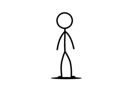 Vector illustration of a stick figure icon isolated on a white background.のイラスト素材