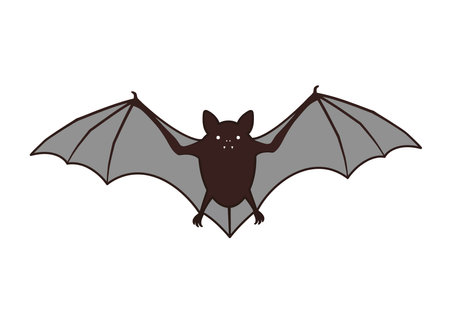 Bat animal clipart. This image shows a cartoon-style bat with outstretched wings and visible fangs....