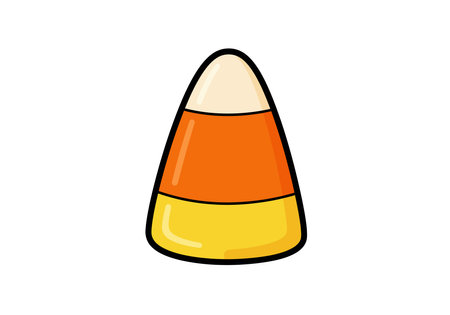 Candy corn clip art. This image shows a piece of candy corn with three distinct color sections:...