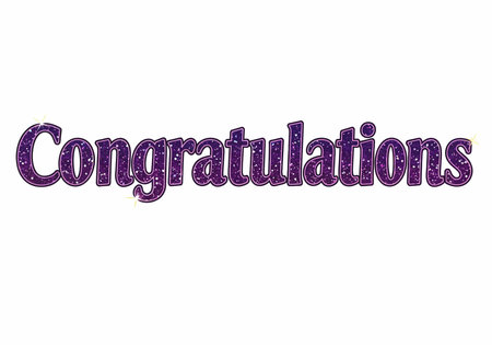 Congratulations Clipart Glitter. This image shows the word Congratulations in large, glittery purple...