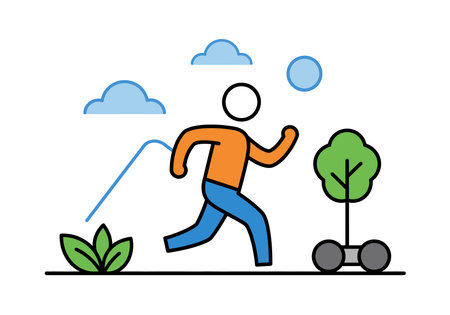 Clipart health wellness. A person is meditating surrounded by various fruits and vegetables. Vector illustration design.のイラスト素材