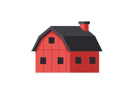 Clip art farm house. Black and white lighthouse with a beacon on top. Vector illustration design.のイラスト素材