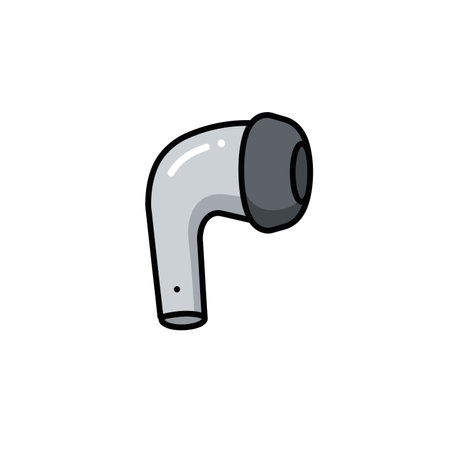 Earpiece clipart. This image shows a grey earpiece with a black ear tip. Vector illustration design.のイラスト素材