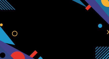 Black background with texture. Abstract geometric shapes and patterns create a dynamic and sleek...
