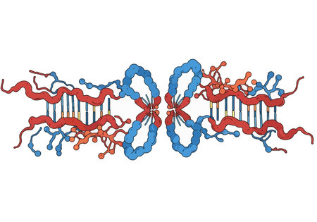 Biological Chromation Illustration. This image represents chromatin structure involving DNA and histone proteins with detailed molecular interactions. Vector art design.の写真素材